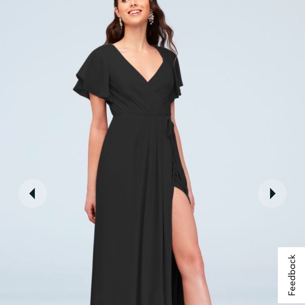 Bridesmaids dress black size 0, never tried on, worn, or altered.